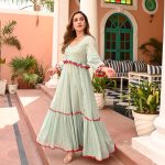 🌸প্রিমিয়াম রেড বেরি চেরি গাউন ড্রেস সেলাই করা - Image 6