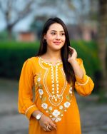 🌸Mira Embroidery Hand Mirror Work Suit💚 - Image 7