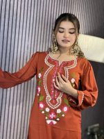 🌸Mira Embroidery Hand Mirror Work Suit💚