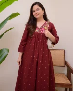 🌸Sara Embroidery Work And Afsan Print Suit💚